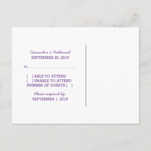 Carte postale Réponse aux dés D20 violet (Dos)