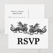 Carte postale Réponse aux dragons élégants en arge (Devant / Derrière)