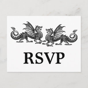 Carte postale Réponse aux dragons élégants en arge