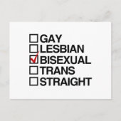 CARTE POSTALE RÉPONSE BISEXUAL (Devant)