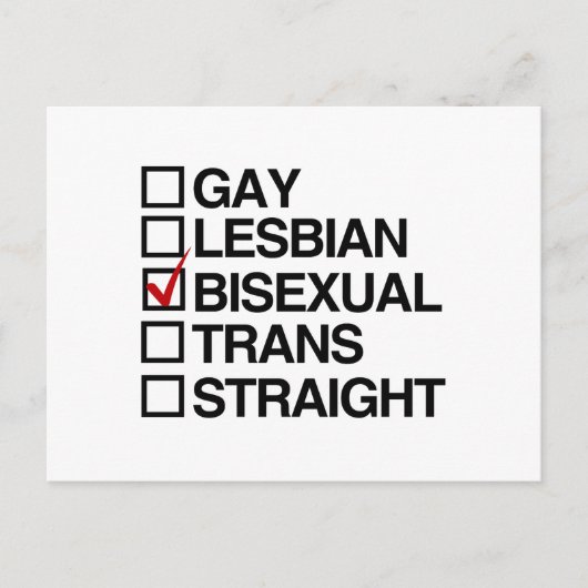CARTE POSTALE RÉPONSE BISEXUAL (Devant)