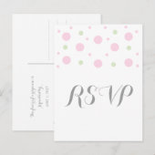 Carte postale Réponse Confetti Vert Rose (Devant / Derrière)