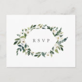 Carte Postale Réponse de choix de repas de mariage floral White  (Devant)