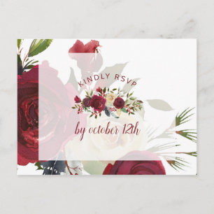 Carte Postale Réponse de choix de repas pour le mariage d'hiver