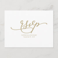 Réponse de mariage à la calligraphie dorée élégant
