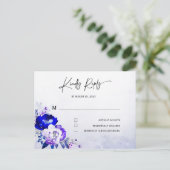 Carte Postale Réponse de mariage bleu royal et violet (Debout devant)