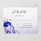 Carte Postale Réponse de mariage bleu royal et violet (Devant)
