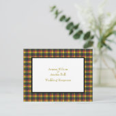 Carte Postale Réponse de mariage Buchanan Tartan (Debout devant)