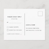 Carte Postale Réponse de mariage chic rétro orange brûlé (Dos)