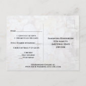 Carte Postale Réponse de mariage Cœurs blancs & Reflets de pivoi (Dos)