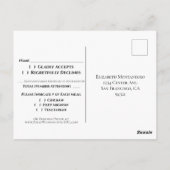 Carte Postale Réponse de Mariage Royale Bleue Élégante avec Rose (Dos)