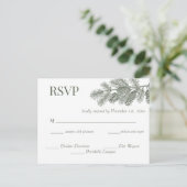 Carte Postale Réponse de RSVP de mariage avec verdure de branche (Debout devant)