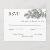 Carte Postale Réponse de RSVP de mariage avec verdure de branche (Devant)