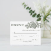 Carte Postale Réponse de RSVP de mariage avec verdure de branche (Debout devant)