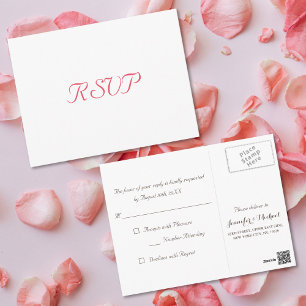 Carte Postale Réponse du Mariage d'événement de partie simple et