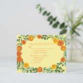 Carte Postale Réponse du Mariage Rose Orange & Jaune clair (Debout devant)