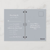 Carte Postale Réponse du Mariage Stewart Blue Tartan (Dos)