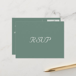 Carte Postale Réponse élégante du Mariage du parti vert Dusty RS
