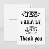 Carte Postale Réponse générique noir et blanc RSVP  (Devant / Derrière)