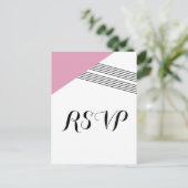 Carte postale Réponse géométrique à bande rose (Debout devant)