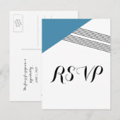 Carte postale Réponse géométrique bleue (Devant / Derrière)