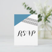 Carte postale Réponse géométrique bleue (Debout devant)