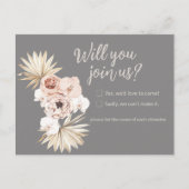 Carte postale Réponse Mariage Floral Boho (Devant)