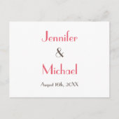 Carte Postale Réponse RSVP de mariage élégant blanc moderne simp (Devant)