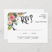 Carte Postale Réponse RSVP Élégante Écriture Bohème pour Mariage (Devant / Derrière)