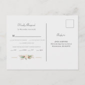 Carte Postale Réponse Simple Élégant Noël Floral Monogramme (Dos)