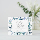 Carte Postale Report de la date de la douche de mariée Roses ble (Debout devant)