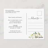 Carte Postale Report de la date de la fête de mariage Élégantes (Dos)