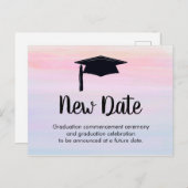 Carte Postale Report de la nouvelle date d'obtention du diplôme (Devant / Derrière)