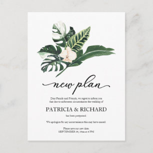 Carte Postale Report de mariage floral tropical Nouveau plan