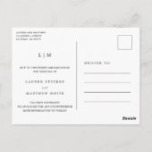 Carte Postale Report de mariage simple noir et blanc (Dos)