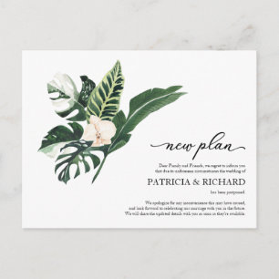 Carte Postale Report du mariage selon un nouveau plan floral tro