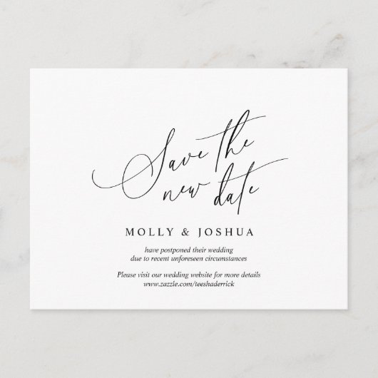Carte Postale Report simple et Faire-part de mariage minimal (Devant)