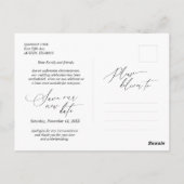 Carte Postale Report simple et Faire-part de mariage minimal (Dos)
