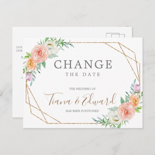 Carte postale reportée du Mariage de modification  (Devant / Derrière)