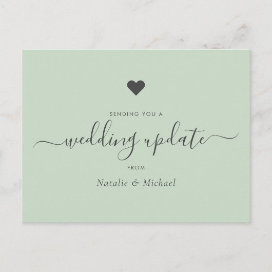 Carte Postale Reporter la mise à jour du Mariage Élégant Script  (Devant)