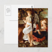 Carte Postale Repos sur le vol en l'Egypte par Caravaggio (Devant / Derrière)