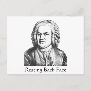 Carte Postale Repose Bach Face Compositeur de musique classique