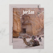 Carte Postale Repose de chameaux à Petra Jordan (Devant / Derrière)