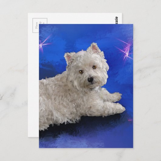 Carte Postale Repose de Westie (Devant / Derrière)