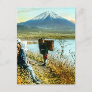 Carte Postale Repose sur la route du Mont Fuji Vintage