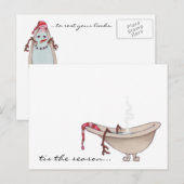 CARTE POSTALE "repose tes membres" bonhomme de nei (Devant / Derrière)