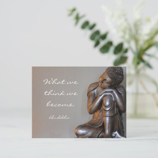 Carte Postale Reposer paisible Bouddha argent paroles de sagesse (Debout devant)