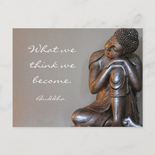 Carte Postale Reposer paisible Bouddha argent paroles de sagesse (Devant)