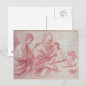 Carte Postale Reposez sur le vol vers l'Egypte (craie rouge sur (Devant / Derrière)