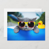 Carte Postale Reposez-vous dans la piscine sur le matelas gonfla (Devant / Derrière)